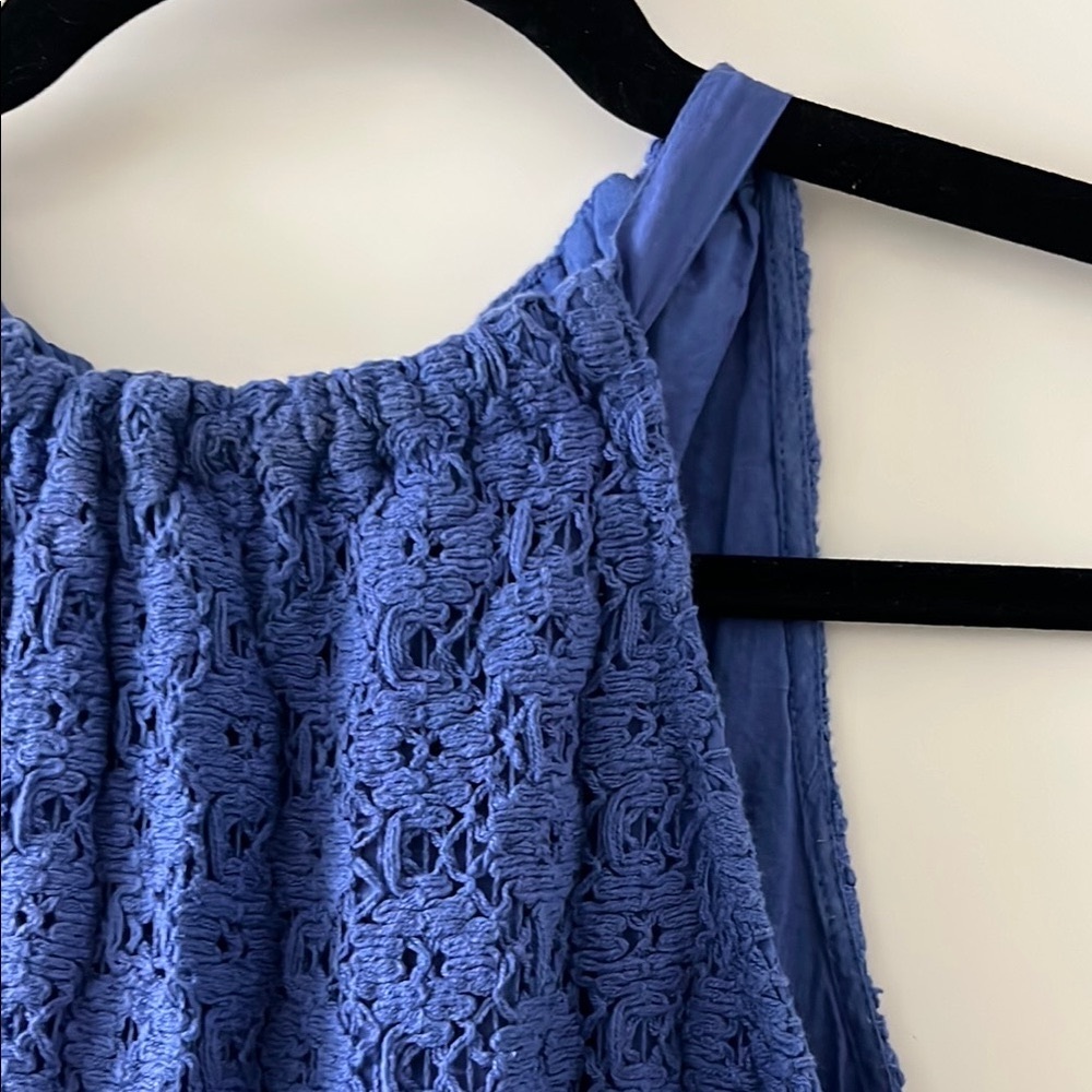 EUC - A New Day - Chic Blue Halter Lace Dress - Size Small